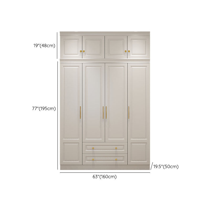 Manufactured Wood White Wardrobe for Home Modern Cabinet with Drawers