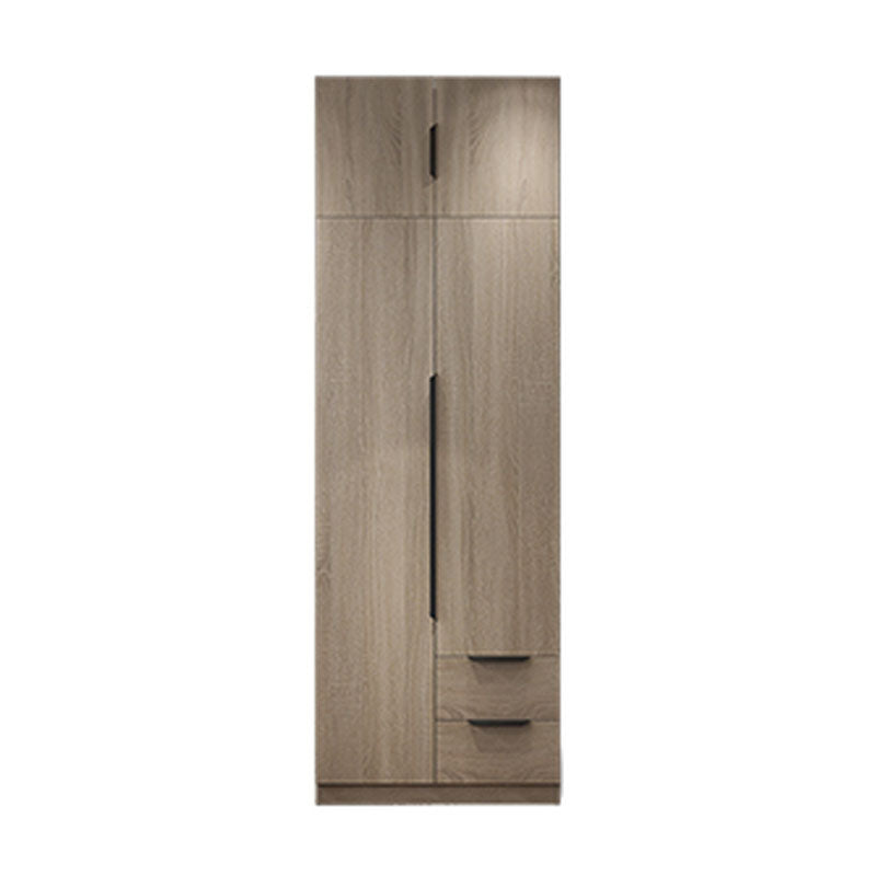 Brown Manufactured Wood Wardrobe Modern Cabinet with Drawers
