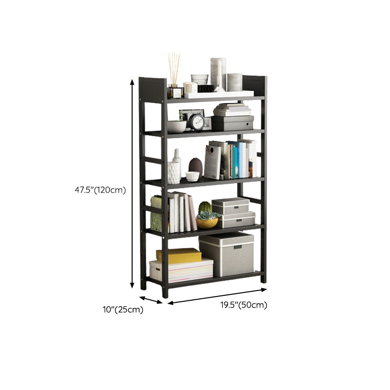 Open Bamboo Home Bookshelf Modern Etagere Shelf Bookcase with Shelves
