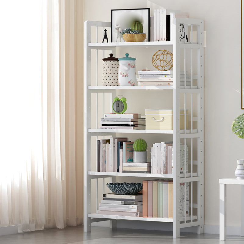 Bamboo Contemporary Bookshelf Etagere Shelf Bookcase with Shelves