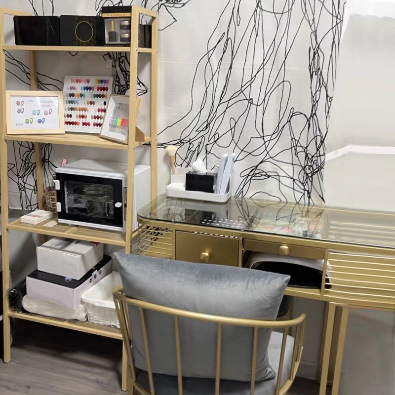 Contemporary Metal Bookcase Open Shelf Bookshelf for Study Room