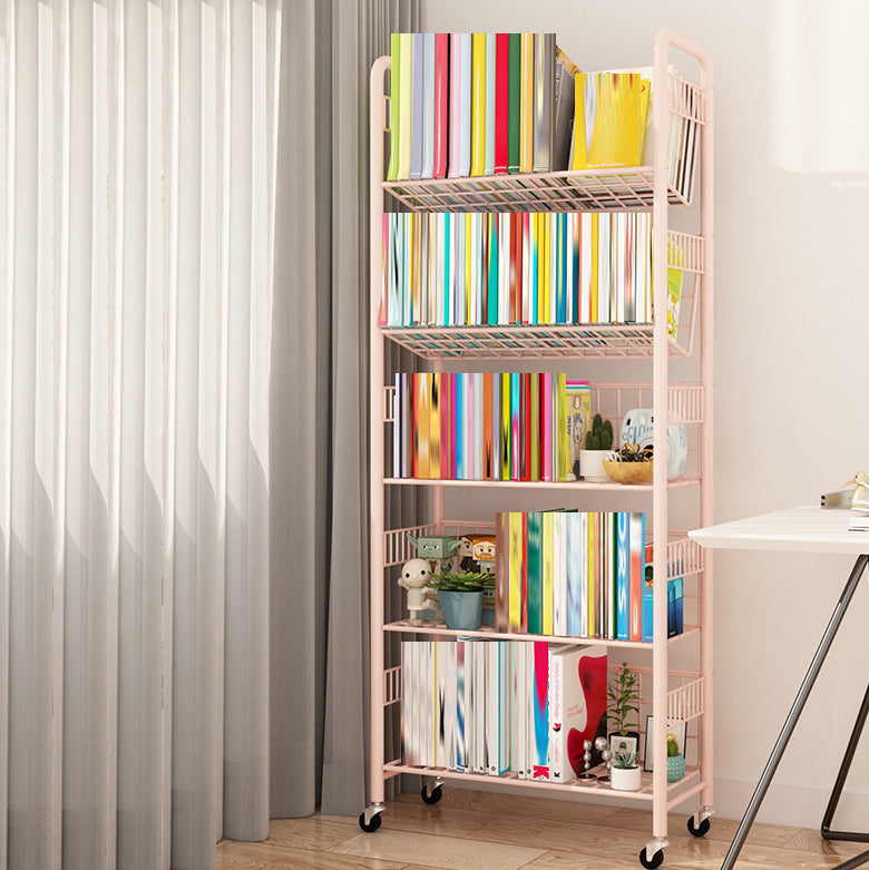 Contemporary Etagere Metal Book Shelf Vertical Shelves Included Shelf Bookcase for Home