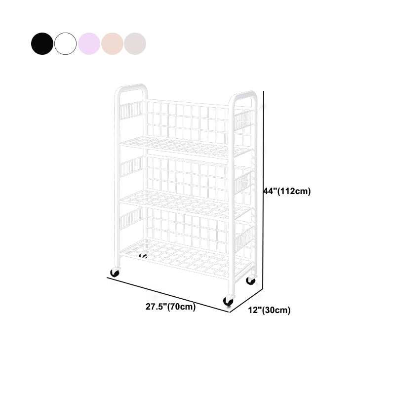 Contemporary Etagere Metal Book Shelf Vertical Shelves Included Shelf Bookcase for Home