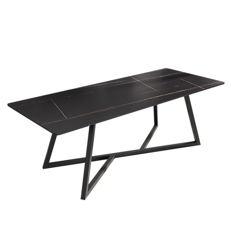 Black Stone Top Table Set for Home 1/2/5/6/7 Pieces Modern Dinette Set