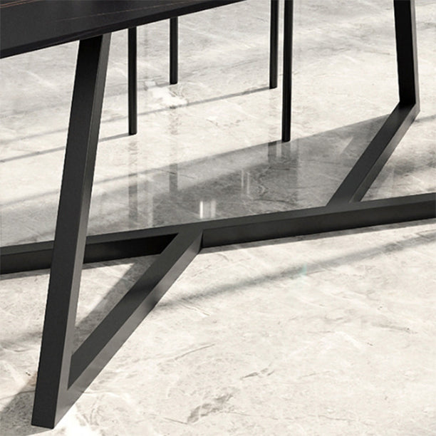 Black Stone Top Table Set for Home 1/2/5/6/7 Pieces Modern Dinette Set