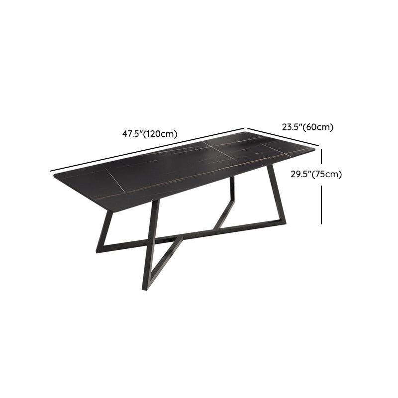 Black Stone Top Table Set for Home 1/2/5/6/7 Pieces Modern Dinette Set