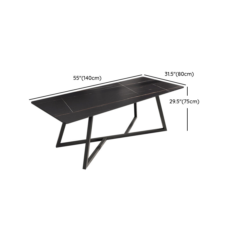 Black Stone Top Table Set for Home 1/2/5/6/7 Pieces Modern Dinette Set