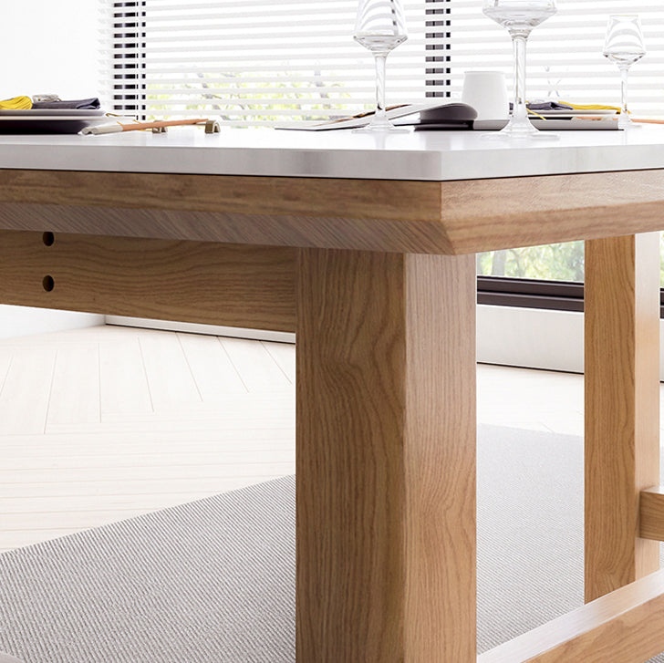 White Stone Top Table Set with Wooden Frame 1/2/5 Pieces Modern Dinette Set