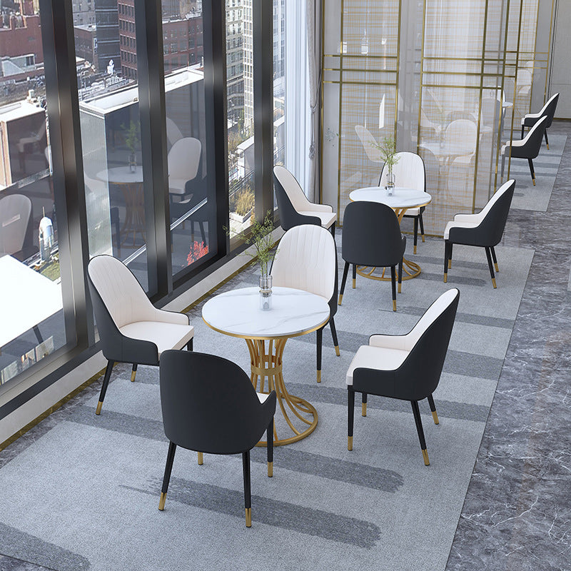 Contemporary Dining Set with Padded Chairs 1/5 Pieces Stone Top Dinette Set for Home