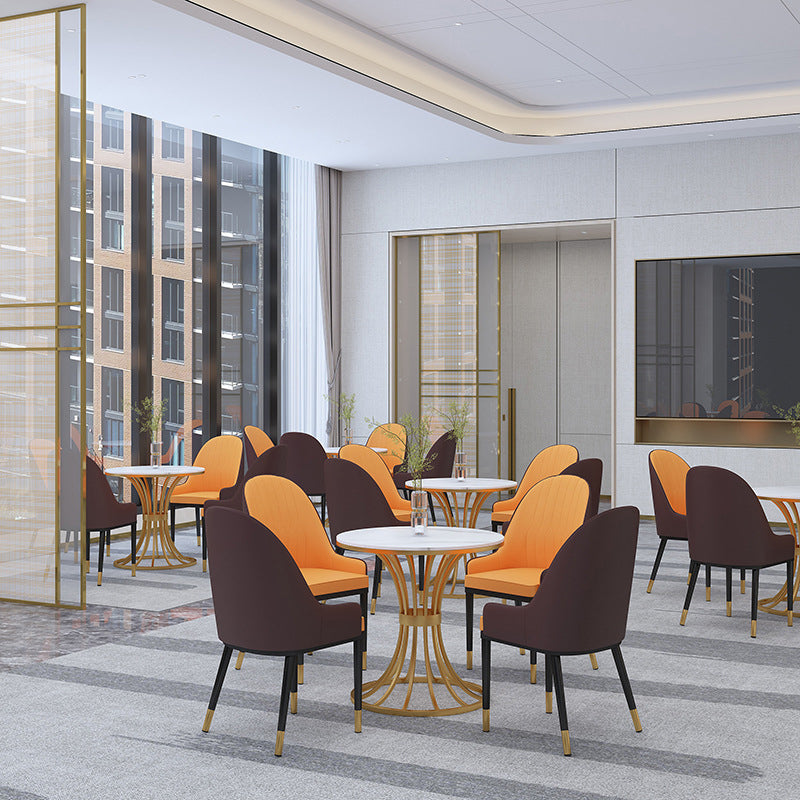 Contemporary Dining Set with Padded Chairs 1/5 Pieces Stone Top Dinette Set for Home