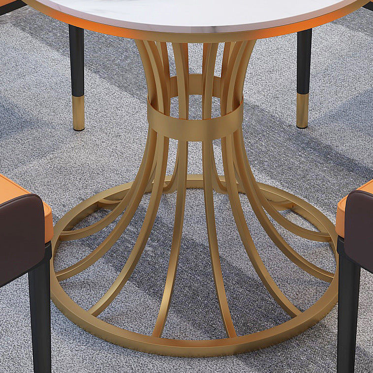 Contemporary Dining Set with Padded Chairs 1/5 Pieces Stone Top Dinette Set for Home