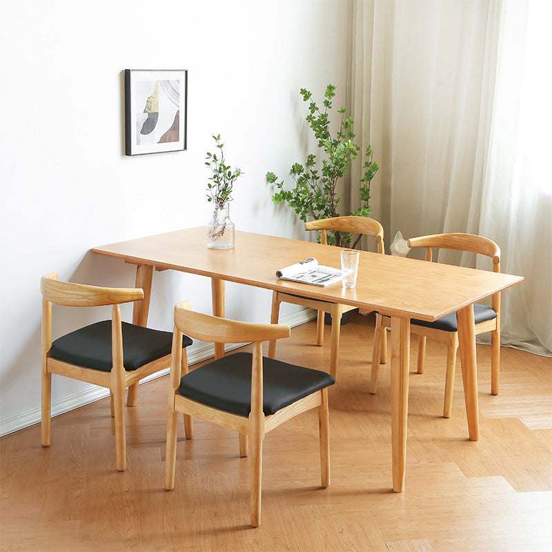 Natural Finish Pine Wood Dining Set 1/2/3/5/7 Pieces Modern Dinette Set