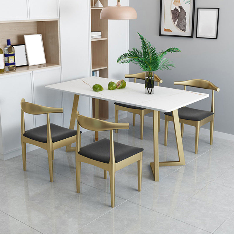 Rectangle Dining Table Set 1/2/5 Pieces Metal Dinette Set for Home