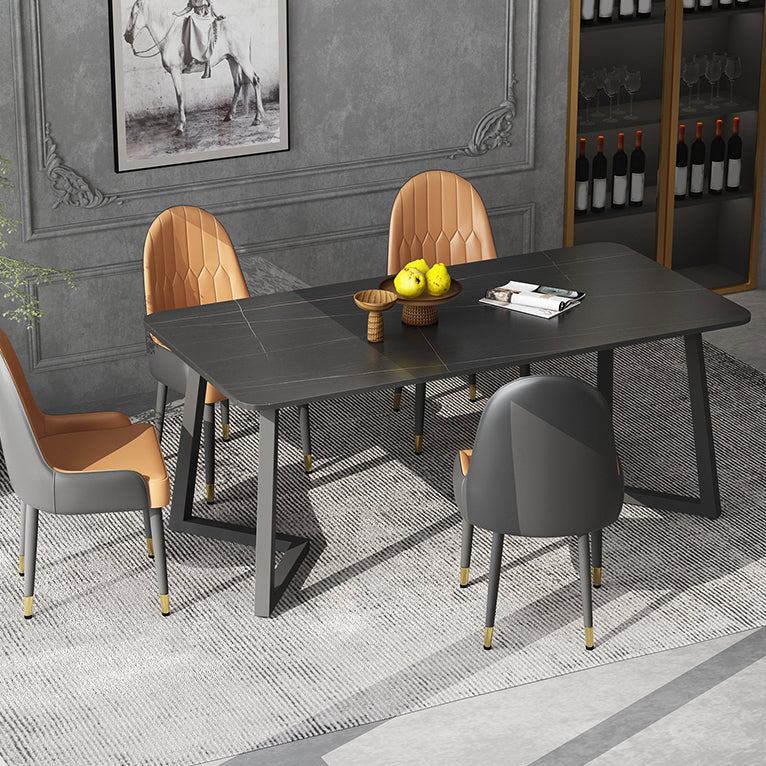 Modern Black Dining Table Set 1/2/5/7 Pieces Metal Dinette Set for Home