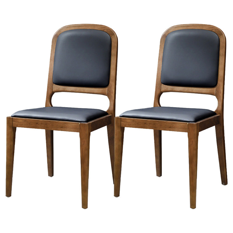 Contemporary Wood Dining Armless Chairs Open Back Dining Side Chair