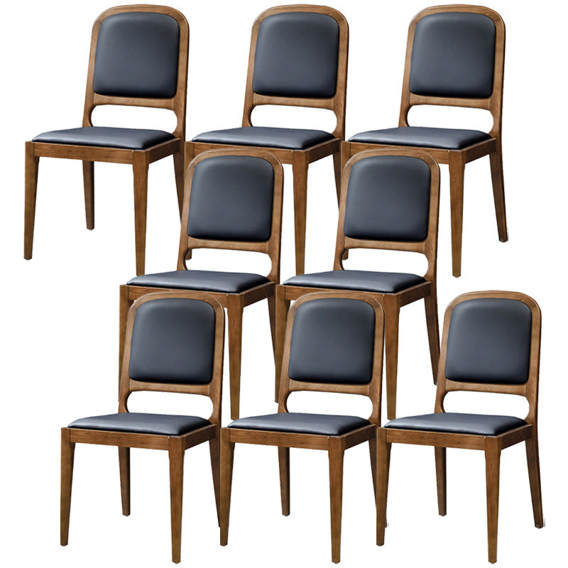 Contemporary Wood Dining Armless Chairs Open Back Dining Side Chair