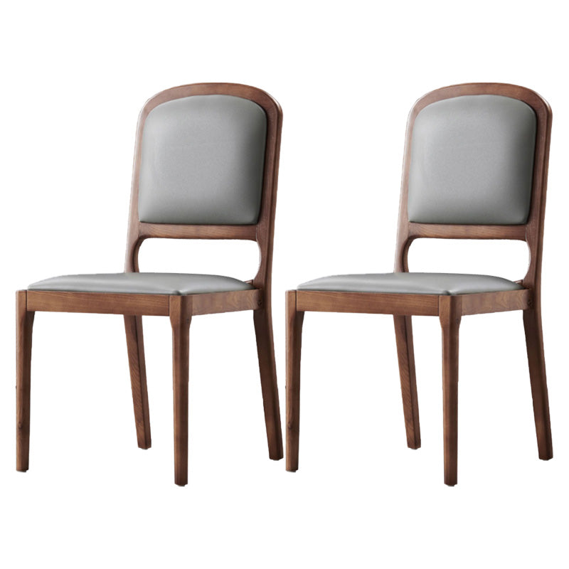 Contemporary Wood Dining Armless Chairs Open Back Dining Side Chair