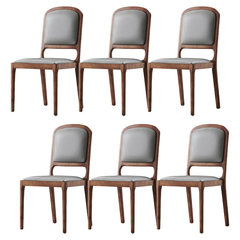 Contemporary Wood Dining Armless Chairs Open Back Dining Side Chair