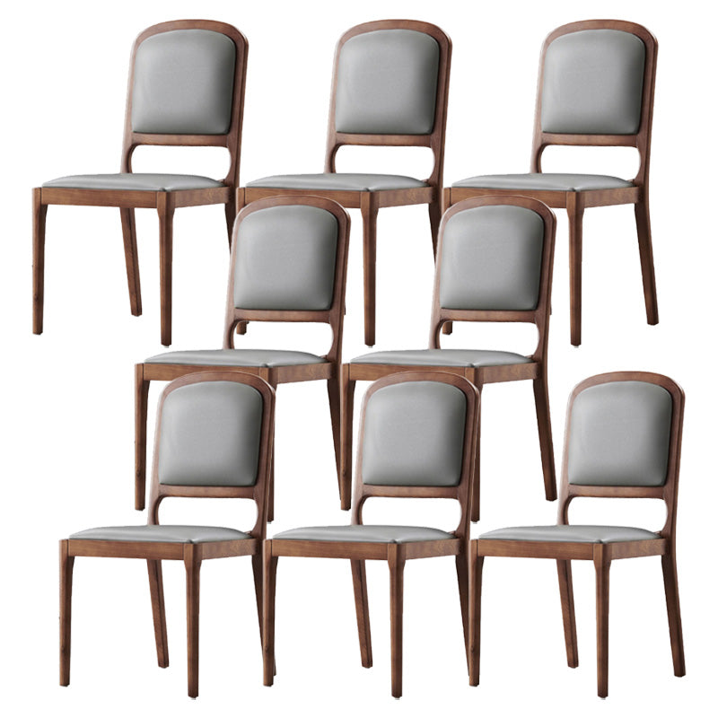 Contemporary Wood Dining Armless Chairs Open Back Dining Side Chair