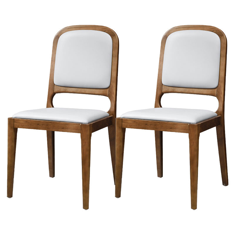 Contemporary Wood Dining Armless Chairs Open Back Dining Side Chair