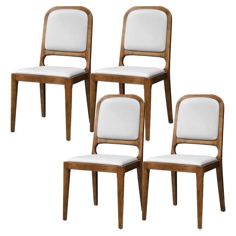 Contemporary Wood Dining Armless Chairs Open Back Dining Side Chair