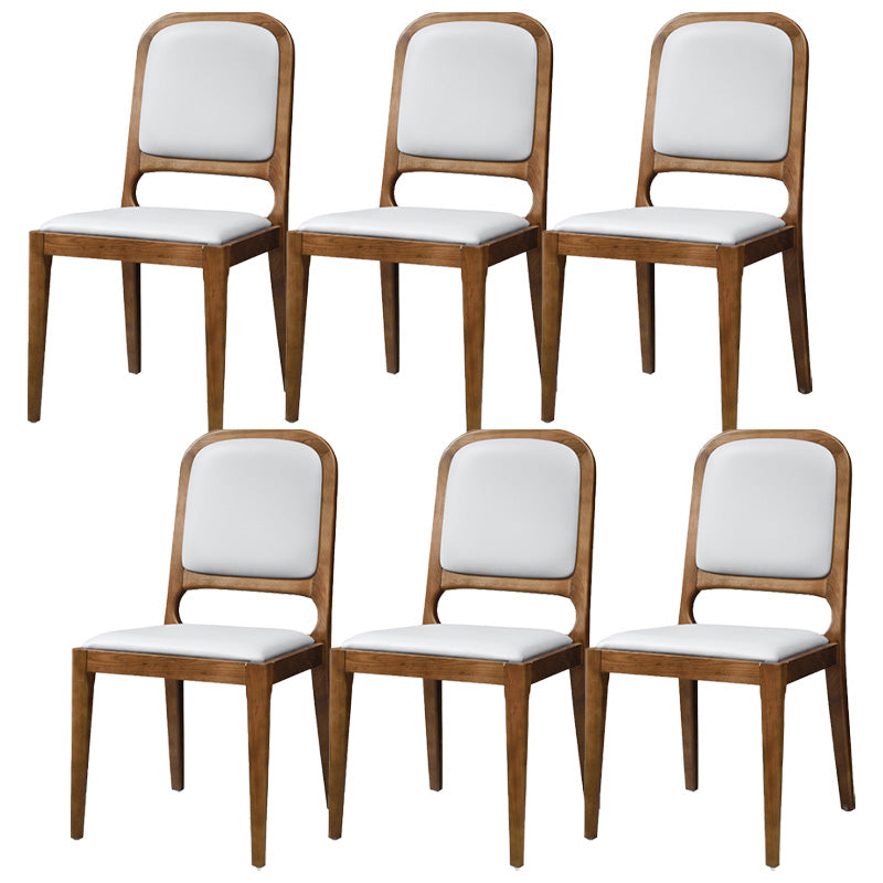 Contemporary Wood Dining Armless Chairs Open Back Dining Side Chair