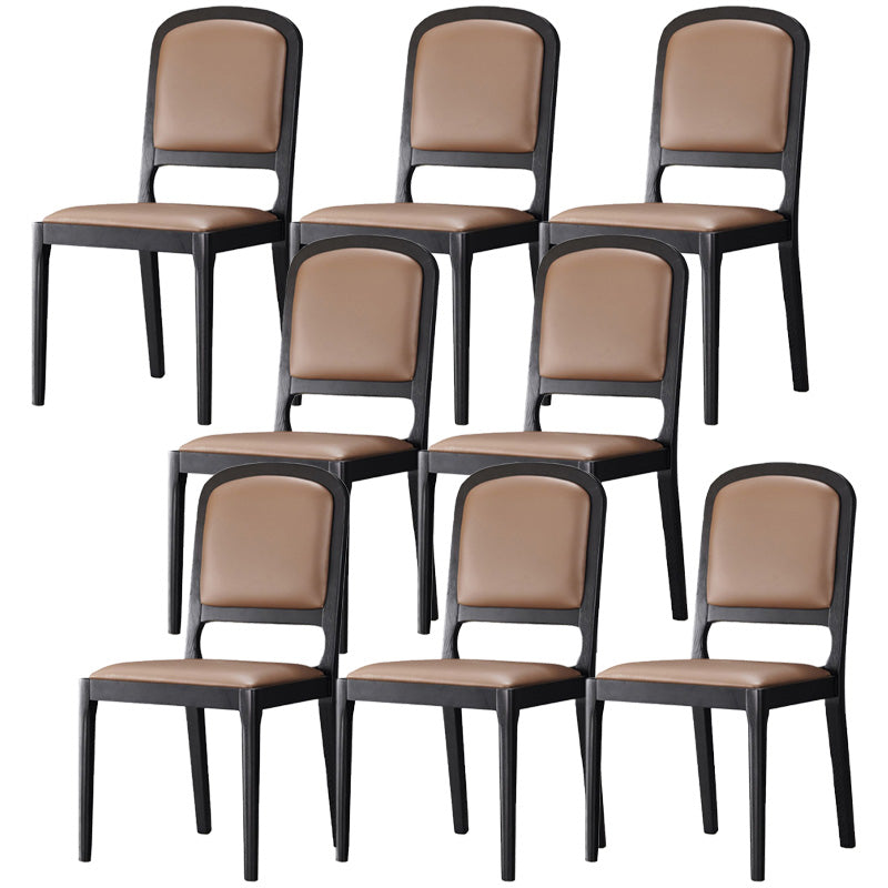 Contemporary Wood Dining Armless Chairs Open Back Dining Side Chair
