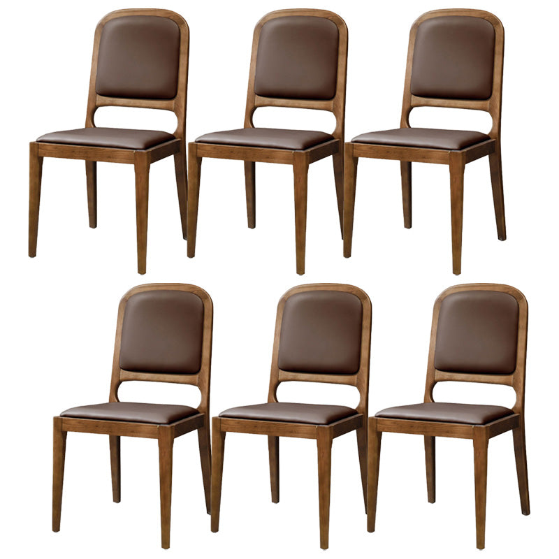 Contemporary Wood Dining Armless Chairs Open Back Dining Side Chair