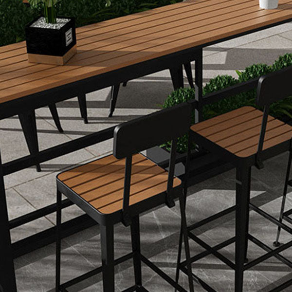 Industrial Pub Set with Fixed Table 1/5 Pieces Rectangle Bar Table Set