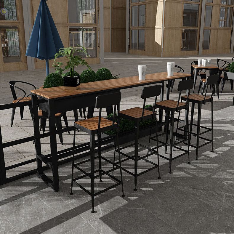 Industrial Pub Set with Fixed Table 1/5 Pieces Rectangle Bar Table Set
