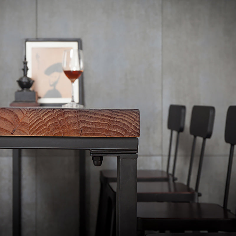 Industrial Rectangle Bar Table Set 1/5 Pieces Solid Wood Counter Table