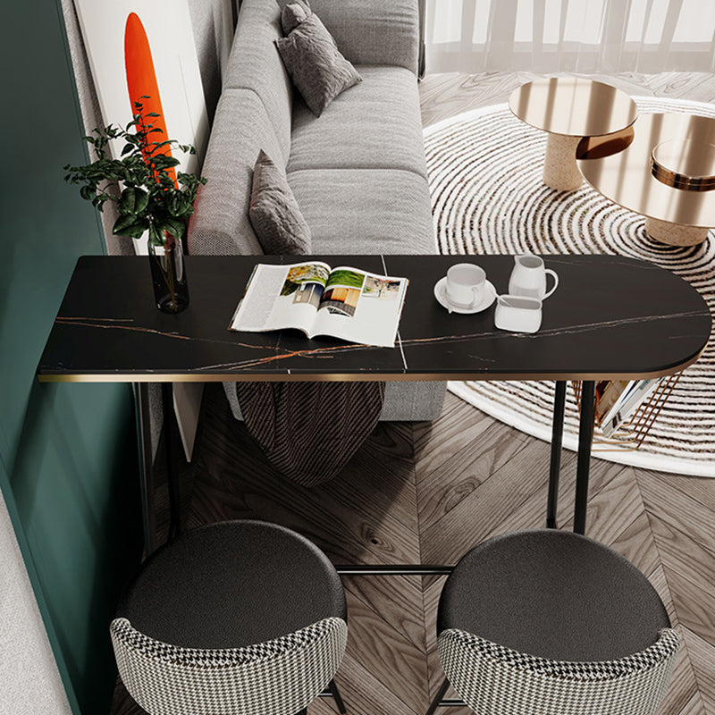 Modern Stone Bar Table Set 1/3 Pieces Counter Table with Solid Back Stools