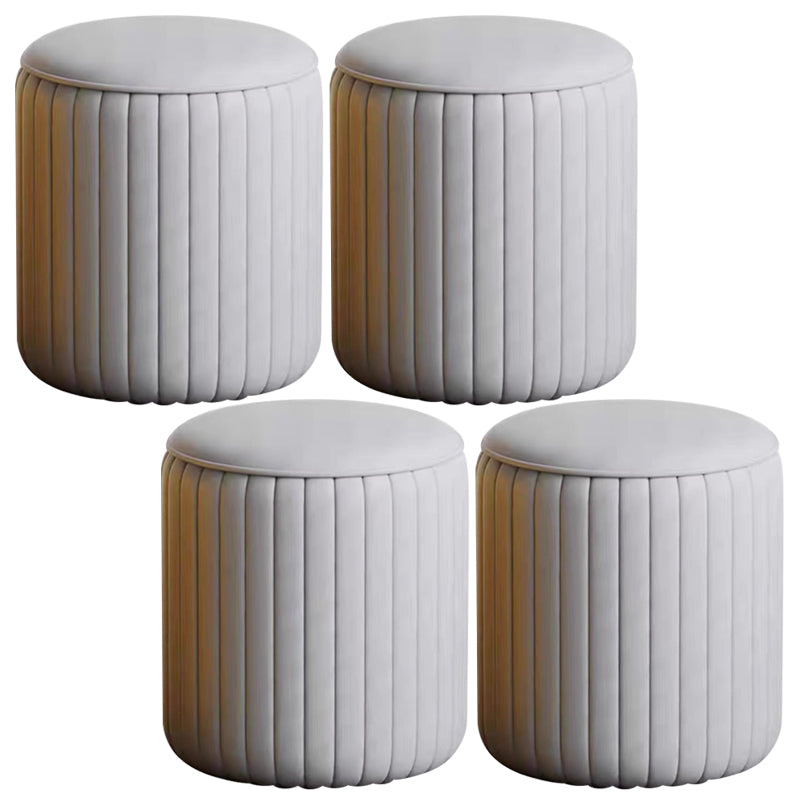 Faux Leather Pouf Cylinder Solid Water Resistant Modern Standard Ottoman