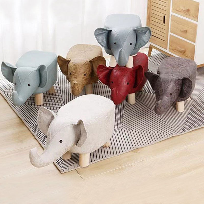 Contemporary Specialty Pouf Faux Leather Upholstered Ottoman