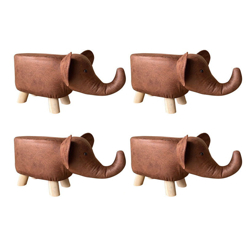 Contemporary Specialty Pouf Faux Leather Upholstered Ottoman