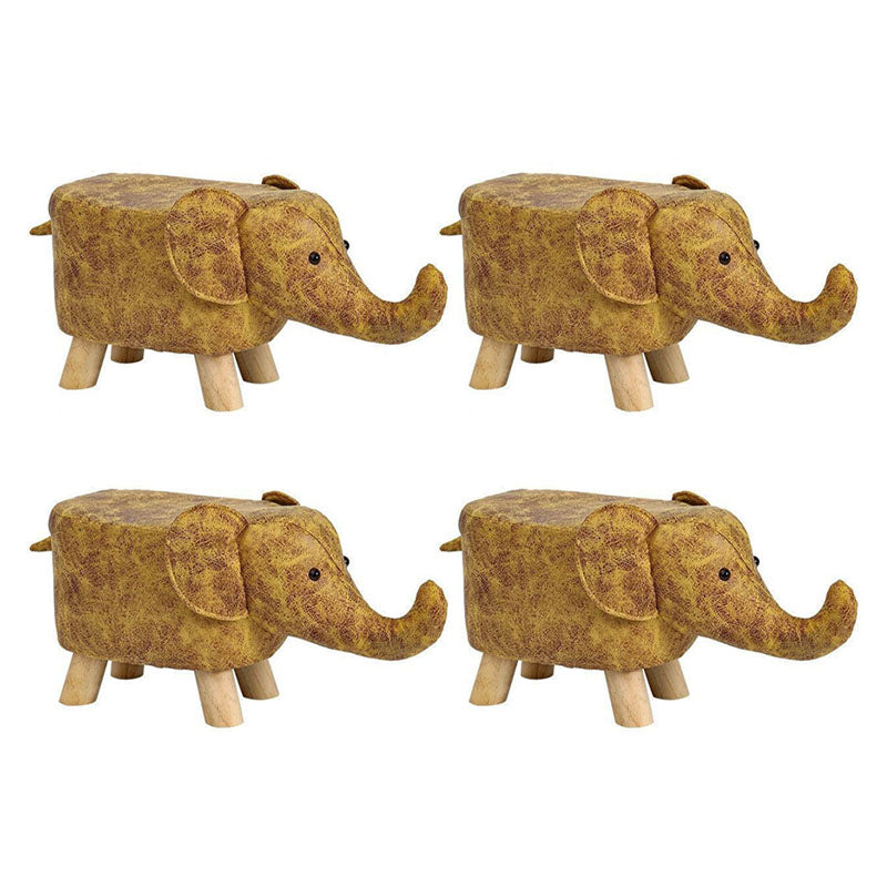 Contemporary Specialty Pouf Faux Leather Upholstered Ottoman