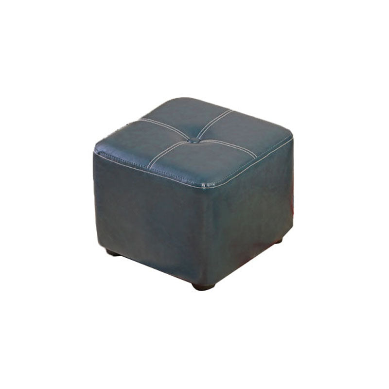 Contemporary Rectangle Shape Ottoman Faux Leather Standard with Tufted