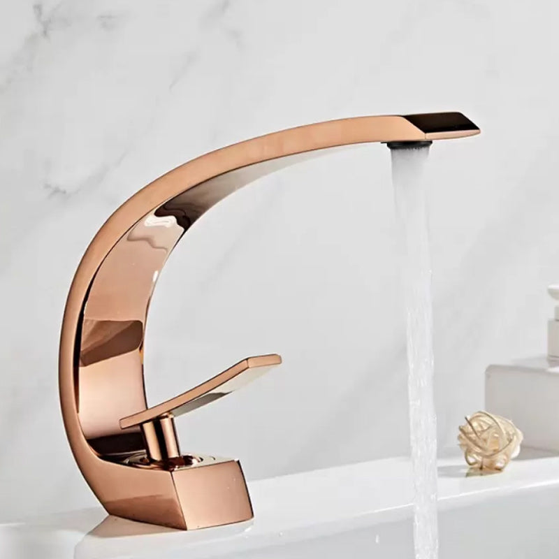 Light Luxury Bathroom Faucet Single Hole Basin Lavatory Faucet with Lever Handle