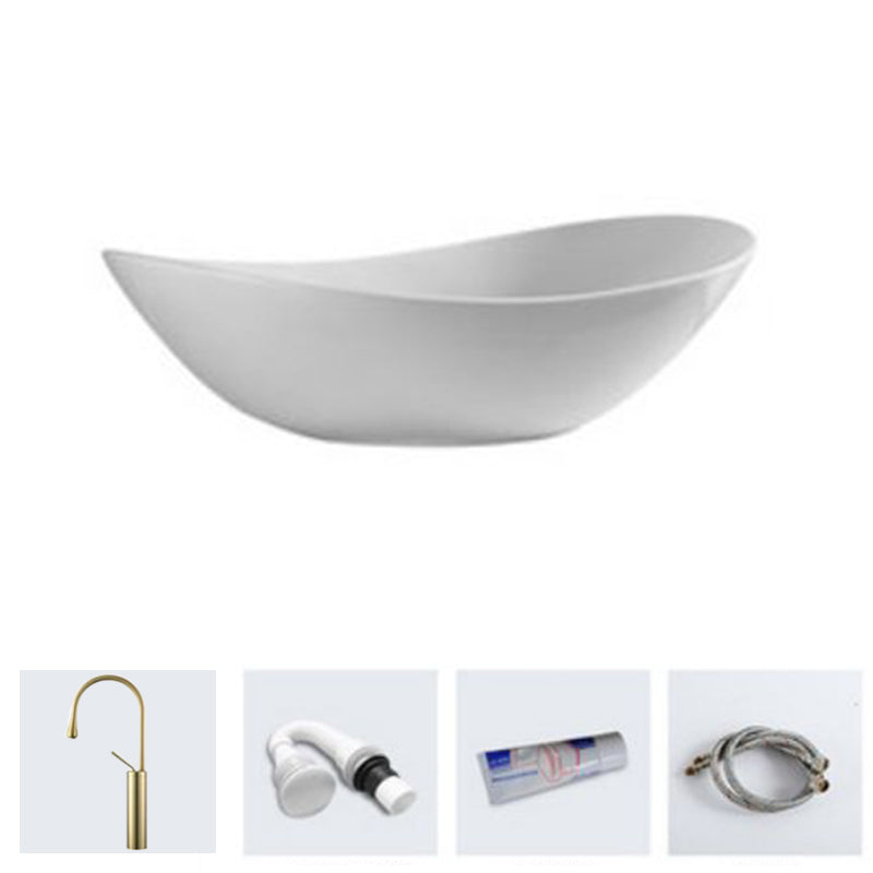 Modern Bathroom Sink Porcelain Oval with Basin and Faucet Vessel Lavatory Sink