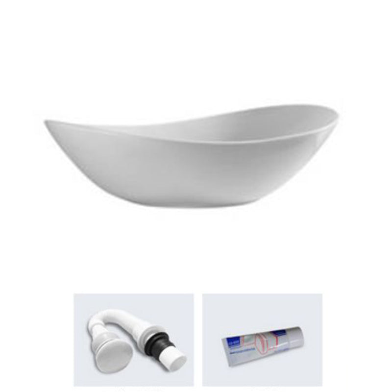 Modern Bathroom Sink Porcelain Oval with Basin and Faucet Vessel Lavatory Sink