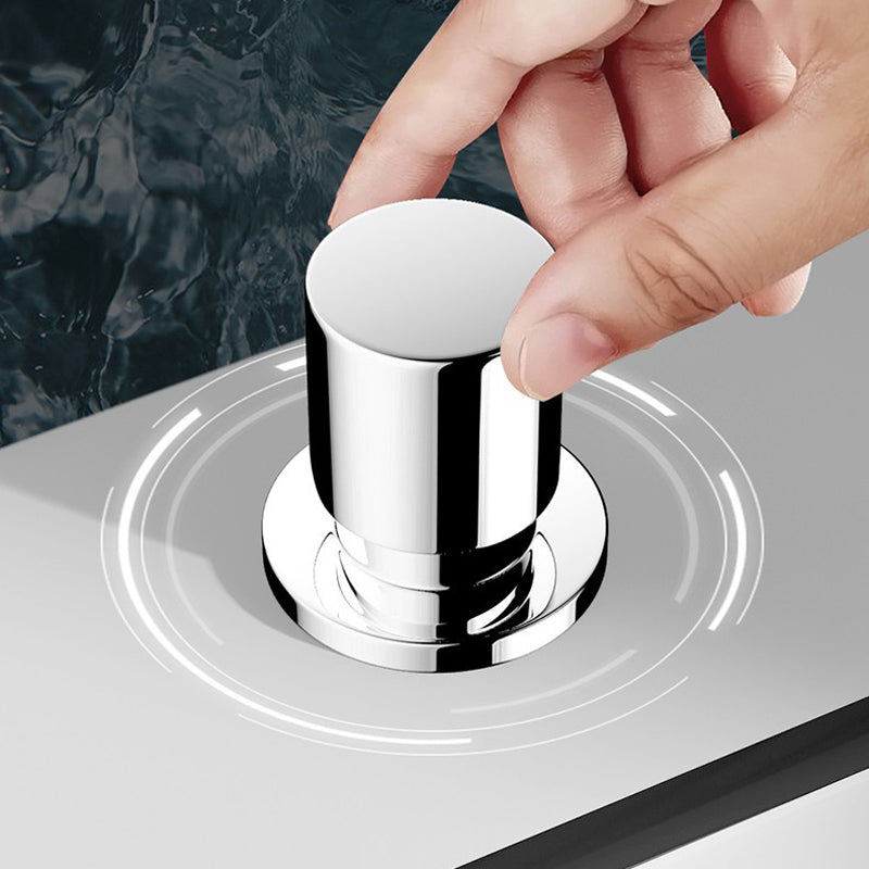 Modern Bathroom Sink Porcelain Right Basin with Pop-Up Drain and Faucet Wash Stand