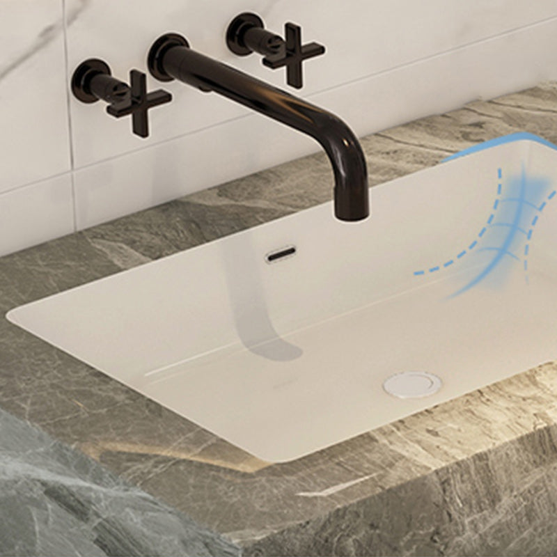 Modern Bathroom Sink Vanity Limestone Faucet and Mirror Open Console with Sink Set