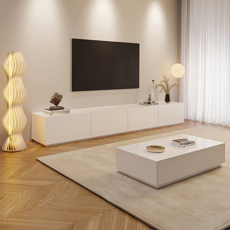 Modern Engineered Wood TV Media Stand Enclosed Storage TV Console