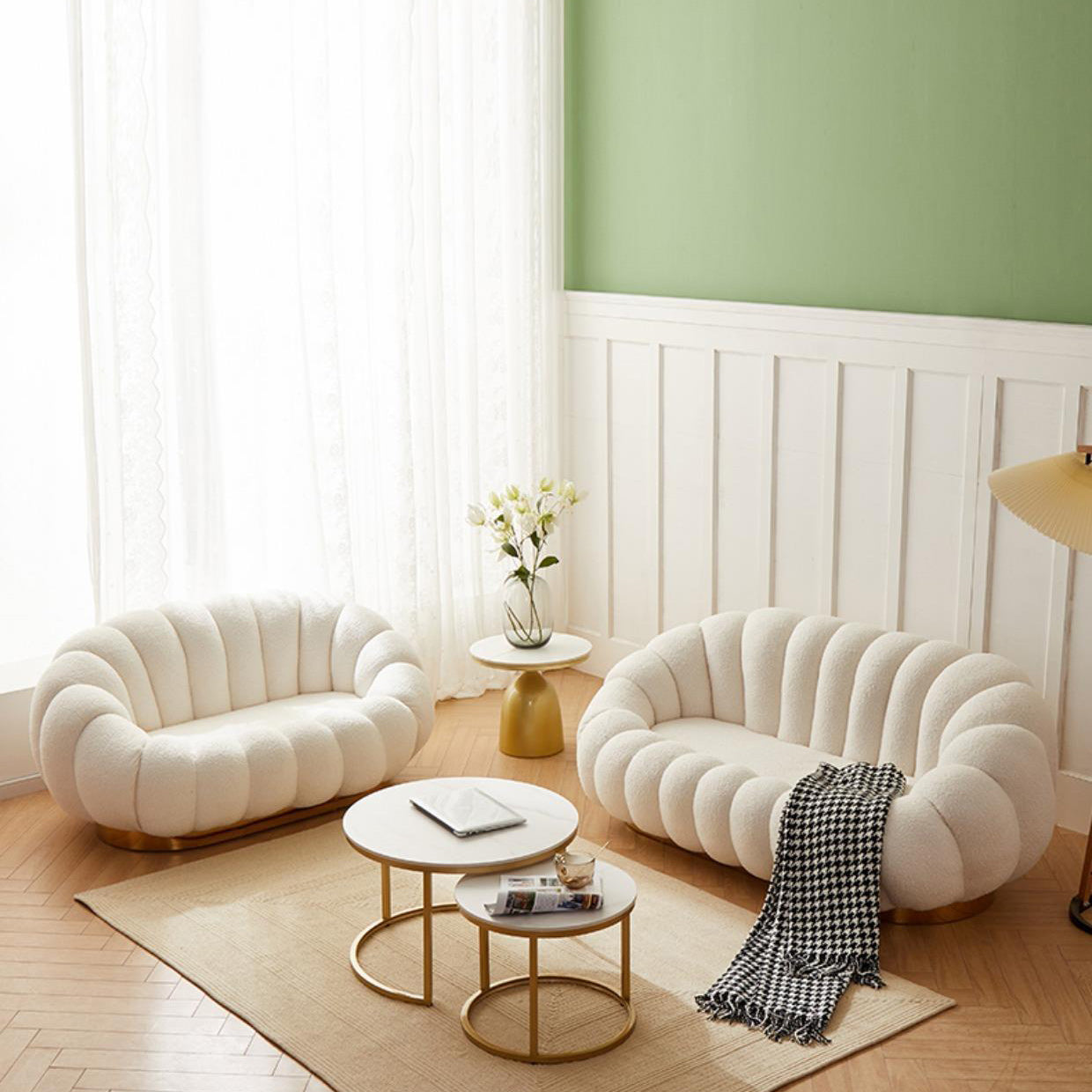 Contemporary Sofa with Sloped Arms 26.77" High Standard Sofa