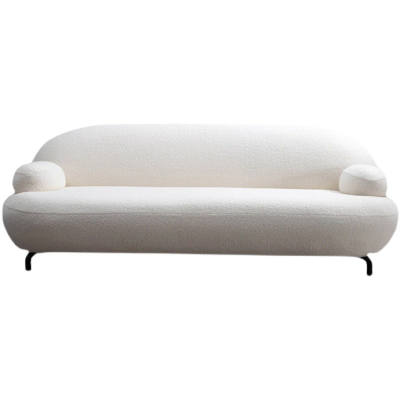 Recessed Arm Sofa Contemporary Wool 29.52-Inch High Sofa in Whit