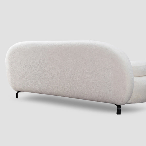 Recessed Arm Sofa Contemporary Wool 29.52-Inch High Sofa in Whit