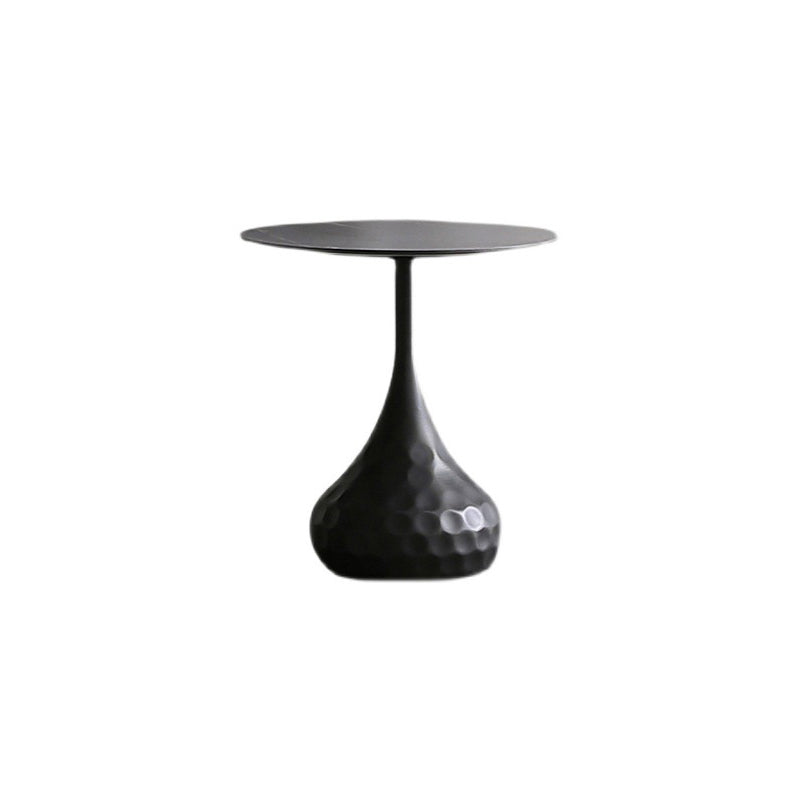 Round Slate Coffee Table Set Metal Pedestal Simple Cocktail Table