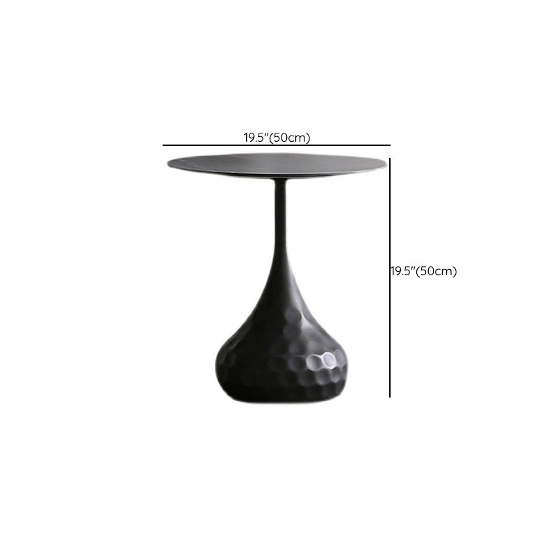 Round Slate Coffee Table Set Metal Pedestal Simple Cocktail Table