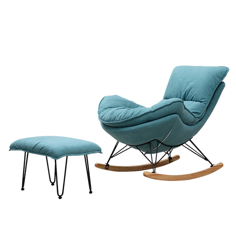 Modern Rocker Upholstered Tufted Cushions with Light Legs Glider
