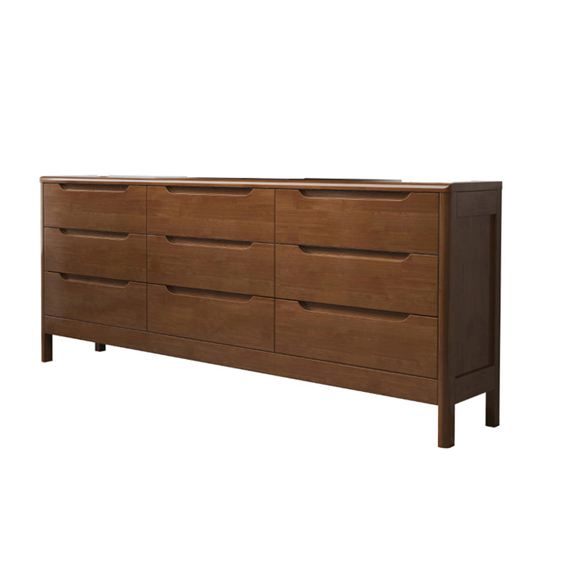 Rubber Wood Contemporary Storage Chest Home Chest with Drawers
